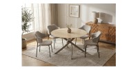 Table ronde ARAVIS 120cm beige mise en situation