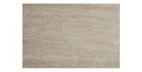 Zoom sur le plateau de la table ronde ARAVIS 120cm beige