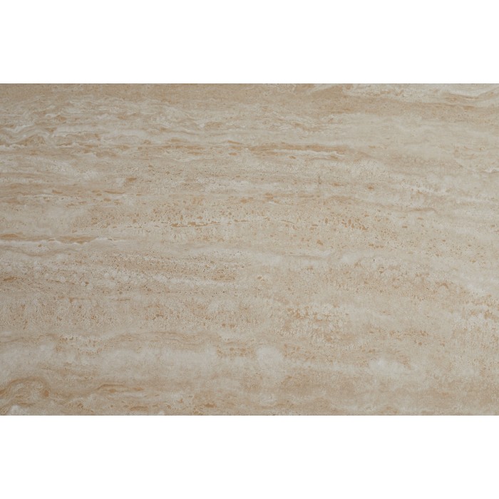 Zoom sur le plateau de la table ronde ARAVIS 120cm beige