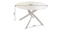 Table ronde ARAVIS 120cm beige dimensions