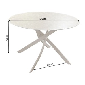 Table ronde ARAVIS 120cm beige dimensions