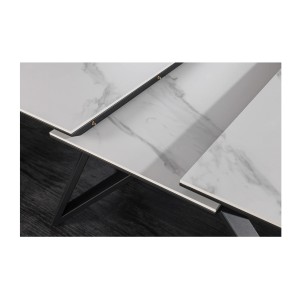 Zoom sur le système d'extension de la table extensible 160-200cm LIXOR blanche