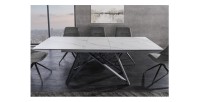 Table extensible 160-200cm LIXOR blanche vue de face
