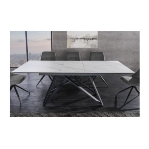 Table extensible 160-200cm LIXOR blanche vue de face