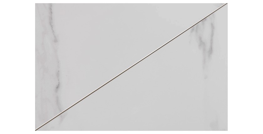 Zoom sur le plateau de la table extensible 160-200cm LIXOR blanche