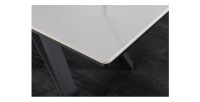 Zoom sur le coin de la table extensible 160-200cm LIXOR blanche