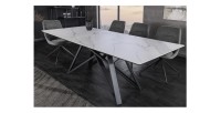 Table extensible 160-200cm LIXOR blanche dans un décor 3D