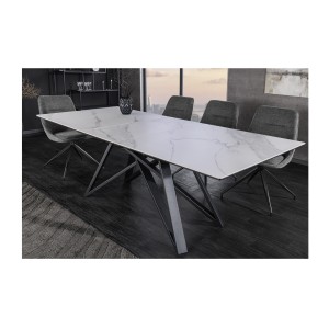 Table extensible 160-200cm LIXOR blanche dans un décor 3D