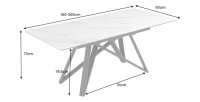 Table extensible 160-200cm LIXOR blanche dimensions