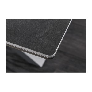 Tavolo da pranzo allungabile LITHOS 160-200 cm – Ceramica grigio grafite e gambe a stella design