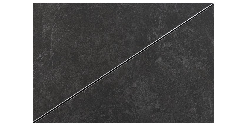 Mesa de comedor extensible LITHOS 160-200 cm – Cerámica gris grafito y base con diseño estrellado