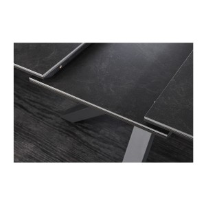 Tavolo da pranzo allungabile LITHOS 160-200 cm – Ceramica grigio grafite e gambe a stella design