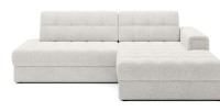Canapé d’angle convertible CUBITO blanc 240 cm avec coffre de rangement angle droit 