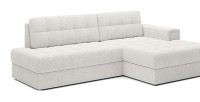 Canapé d’angle convertible CUBITO blanc 240 cm avec coffre de rangement angle droit 