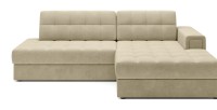 Canapé d’angle convertible CUBITO beige 240 cm avec coffre et couchage 