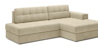 Canapé d’angle convertible CUBITO beige 240 cm avec coffre et couchage 