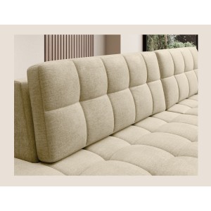 Canapé d’angle convertible CUBITO beige 240 cm avec coffre et couchage 