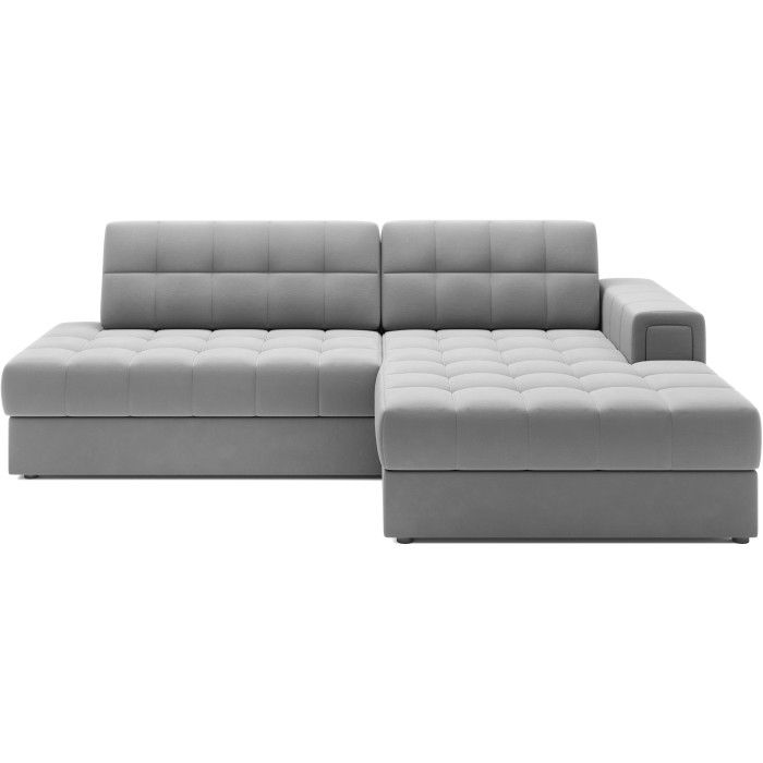 Canapé d’angle convertible CUBITO gris 240 cm avec coffre et couchage 