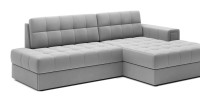 Canapé d’angle convertible CUBITO gris 240 cm avec coffre et couchage 