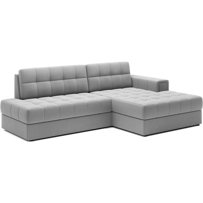 Canapé d’angle convertible CUBITO gris 240 cm avec coffre et couchage 