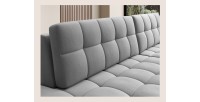Canapé d’angle convertible CUBITO gris 240 cm avec coffre et couchage 