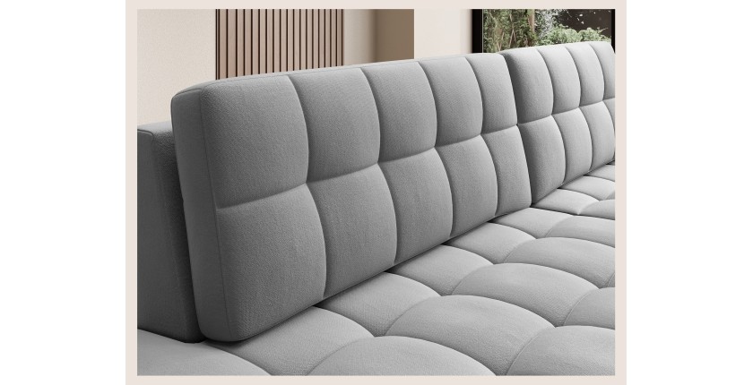 Canapé d’angle convertible CUBITO gris 240 cm avec coffre et couchage 