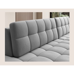Canapé d’angle convertible CUBITO gris 240 cm avec coffre et couchage 