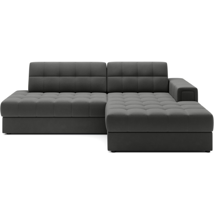 Canapé d’angle convertible CUBITO marron 240 cm avec coffre et couchage 