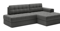 Canapé d’angle convertible CUBITO marron 240 cm avec coffre et couchage 