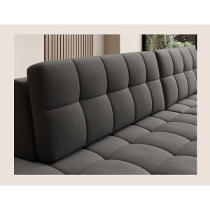 Canapé d’angle convertible CUBITO marron 240 cm avec coffre et couchage 