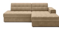 Canapé d’angle convertible CUBITO beige 240 cm avec coffre et couchage 
