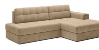 Canapé d’angle convertible CUBITO beige 240 cm avec coffre et couchage 