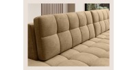 Canapé d’angle convertible CUBITO beige 240 cm avec coffre et couchage 
