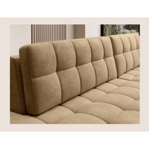 Canapé d’angle convertible CUBITO beige 240 cm avec coffre et couchage 