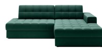 Canapé d’angle convertible CUBITO vert 240 cm avec coffre et couchage 