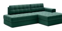 Canapé d’angle convertible CUBITO vert 240 cm avec coffre et couchage 