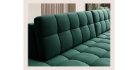 Canapé d’angle convertible CUBITO vert 240 cm avec coffre et couchage 