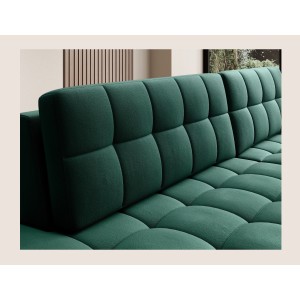 Canapé d’angle convertible CUBITO vert 240 cm avec coffre et couchage 