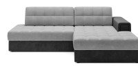 Canapé d’angle convertible CUBITO gris et noir 240 cm avec coffre et couchage 