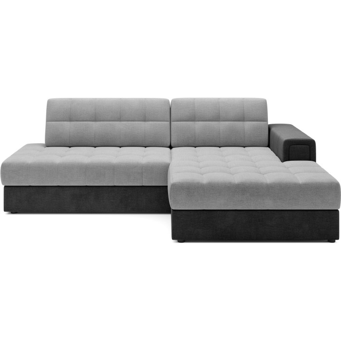 Canapé d’angle convertible CUBITO gris et noir 240 cm avec coffre et couchage 