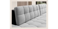 Canapé d’angle convertible CUBITO gris et noir 240 cm avec coffre et couchage 