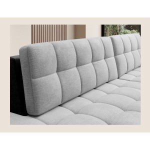 Canapé d’angle convertible CUBITO gris et noir 240 cm avec coffre et couchage 