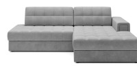 Canapé d’angle convertible CUBITO gris 240 cm avec coffre et couchage 