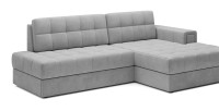 Canapé d’angle convertible CUBITO gris 240 cm avec coffre et couchage 