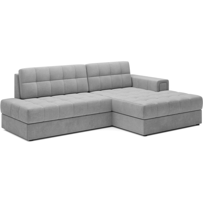 Canapé d’angle convertible CUBITO gris 240 cm avec coffre et couchage 