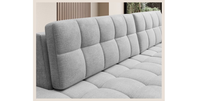 Canapé d’angle convertible CUBITO gris 240 cm avec coffre et couchage 