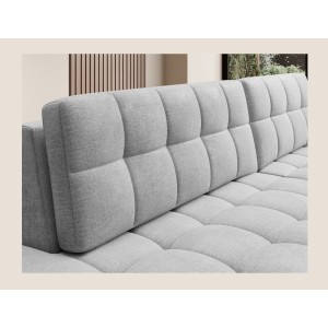 Canapé d’angle convertible CUBITO gris 240 cm avec coffre et couchage 