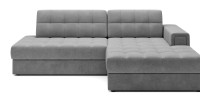 Canapé d’angle convertible CUBITO gris 240 cm avec coffre et couchage 