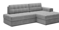 Canapé d’angle convertible CUBITO gris 240 cm avec coffre et couchage 