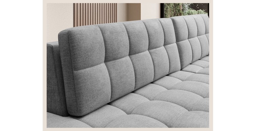 Canapé d’angle convertible CUBITO gris 240 cm avec coffre et couchage 